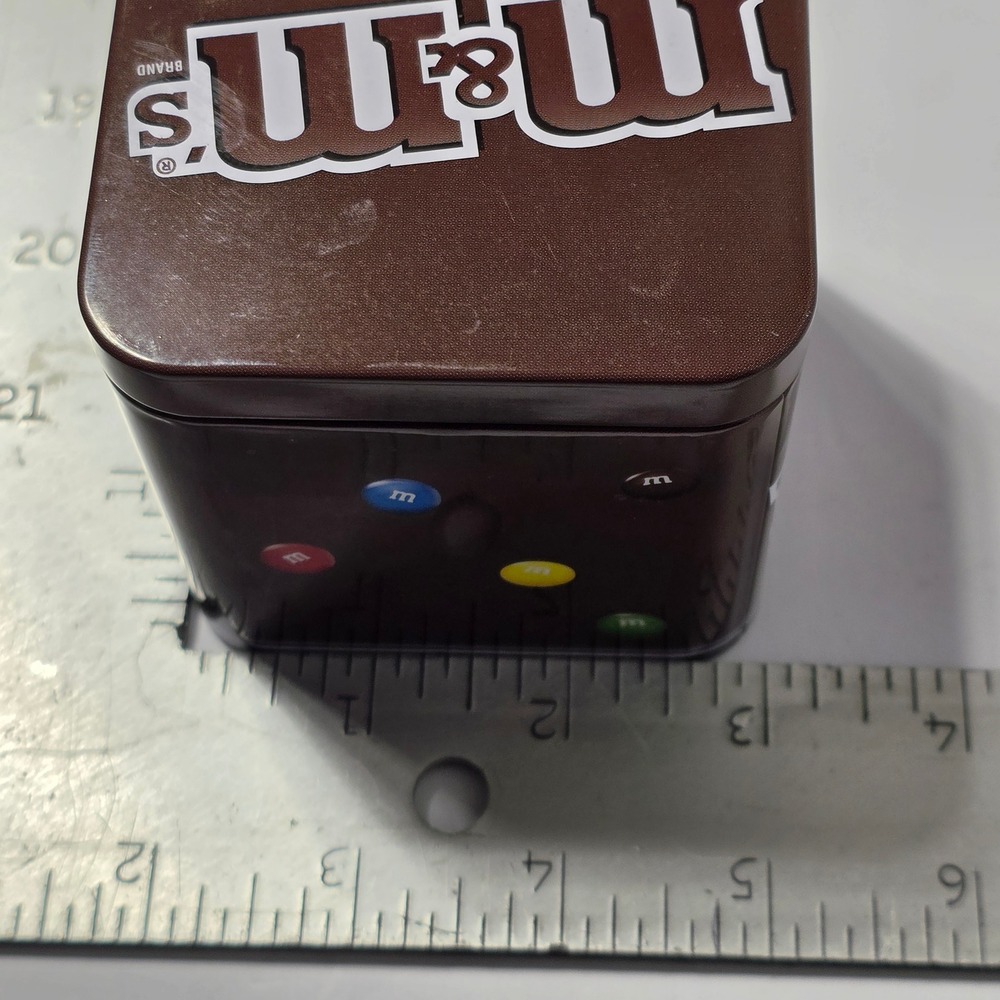 M&M's Chocolate Candy Collectible Square Tin Brown 2017 Frankford Candy Storage - Picture 7 of 8